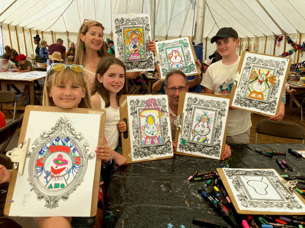 People showing their work